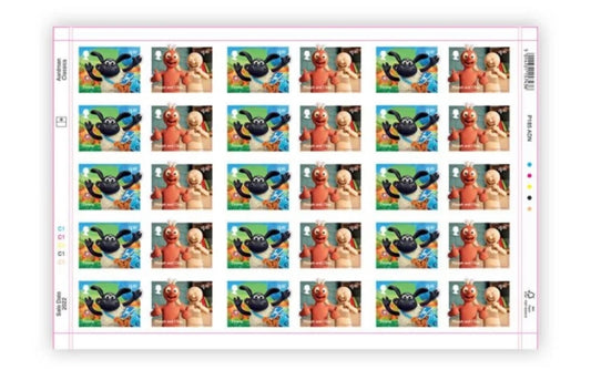 Aardman Classics £1.85 x 30 Stamp Sheet